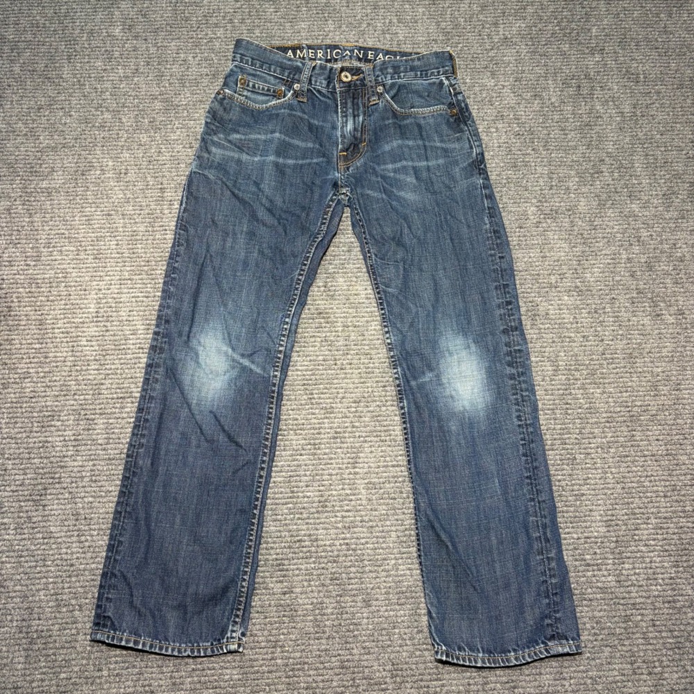 American Eagle Mens Straight Leg Jeans Medium Wash Blue Denim 26x28 0929